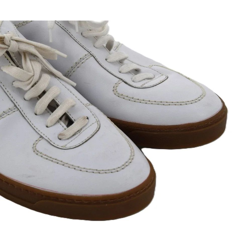 Bruno Magli Dominico Sneaker Mens 13 White Good Leather Low Top Gum Sole NWOT